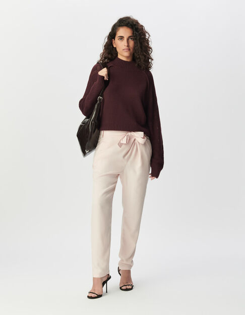 Women’s pink asymmetric waist suit trousers - IKKS