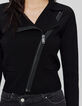Women’s black knit cardigan with asymmetric zip-4