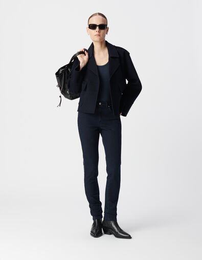 Women's slim dark blue chain back jeans - IKKS