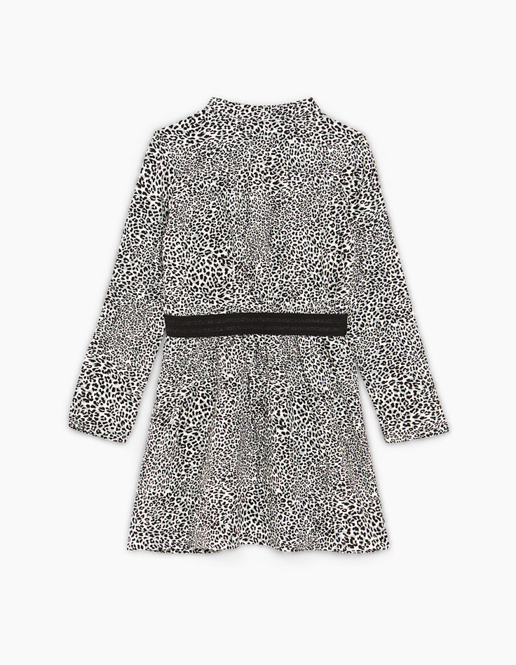 Robe blanc cassé imprimé léopard fille -4