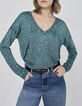 Jersey verde punto leopardo lúrex mujer -2