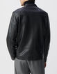 Men's black leather jacket-2