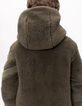 Wendbare Herren-Daunenjacke khaki Nylon gesteppt Sherpa-3 Wendbare Herren-Daunenjacke khaki Nylon gesteppt Sherpa-3