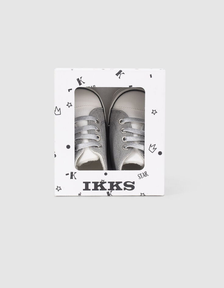 Graue und weiße Sneakers für Babymädchen-5