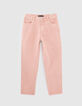 Girls’ powder pink mom jeans-1