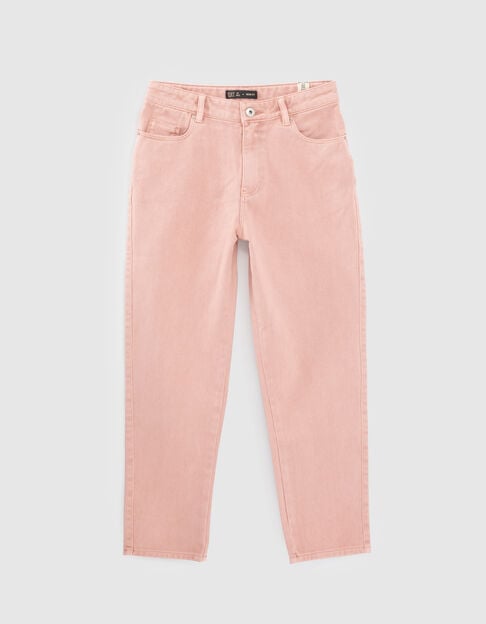 Puderrosafarbene Mom-Mädchenjeans