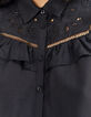 Women’s cotton & silk shirt with embroidery & ladderstitch-3