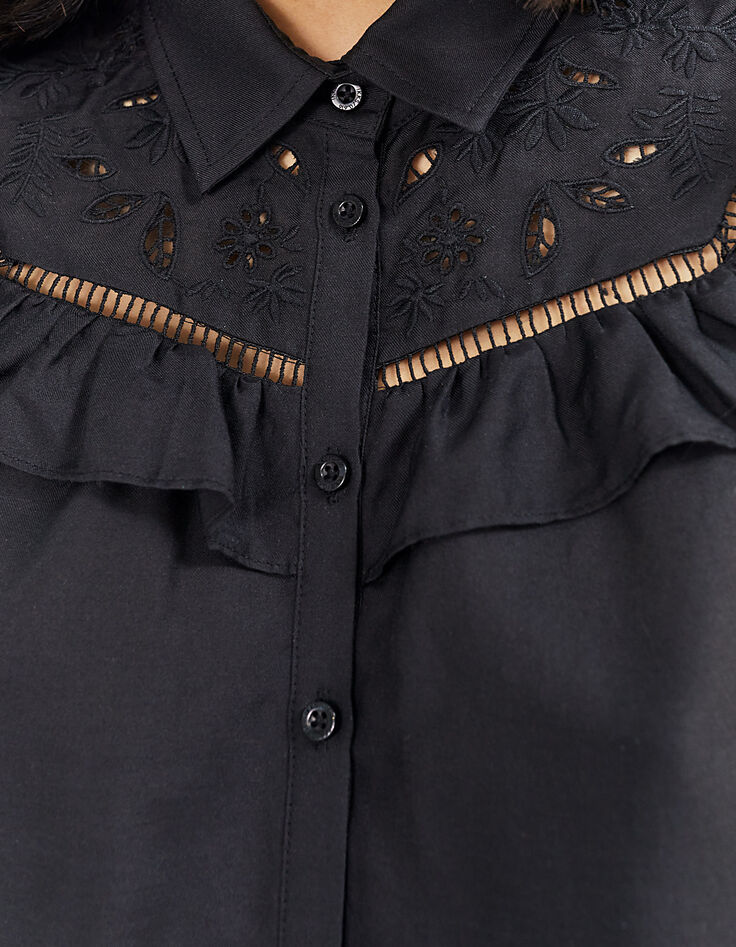 Women’s cotton & silk shirt with embroidery & ladderstitch-3 Women’s cotton & silk shirt with embroidery & ladderstitch-3