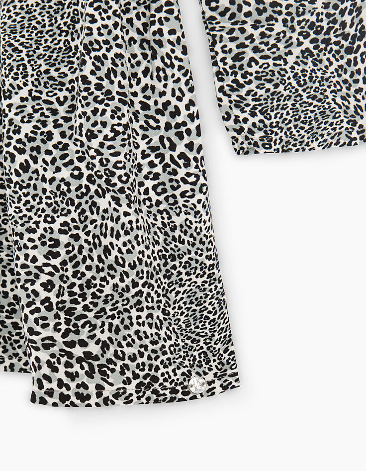 Robe blanc cassé imprimé léopard fille -5
