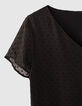 Robe noire fluide en plumetis fille-4