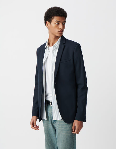 Men's navy Interlock suit jacket - IKKS