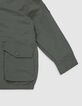 Veste kaki à capuche doublure éponge garçon-6