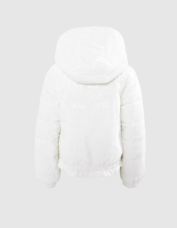 Plumas blanco estampado letras a juego niña-3