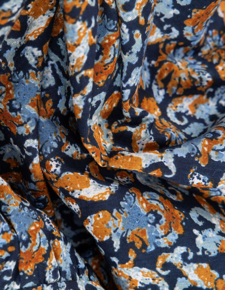 Robe bleue imprim&eacute; fleurs baroques I.Code-9