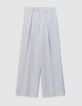Women's grey sequined wide-leg suit pants-6