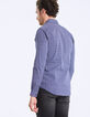 Chemise indigo imprimée origamis Homme-5