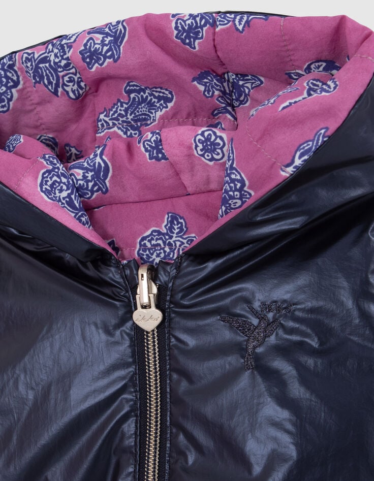 Baby-M&auml;dchen Wende-Steppjacke Marineblau/Indische Blumen-7