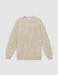 Sweat beige coton bio en éponge Homme-6