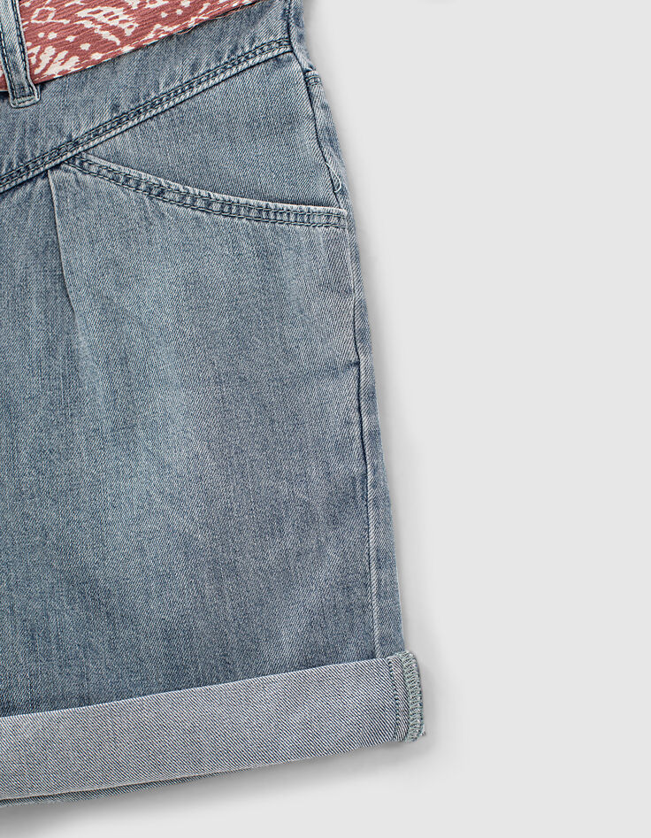 Mädchen-Mom-Shorts mit Schalgürtel, Bio, in Light Blue-5 Mädchen-Mom-Shorts mit Schalgürtel, Bio, in Light Blue-5