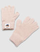 Gants beiges tricot avec revers garçon-2