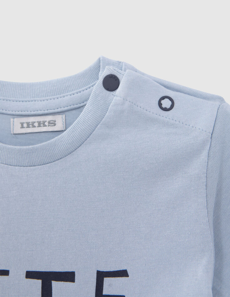 Baby boys' blue slogan T-shirt-5