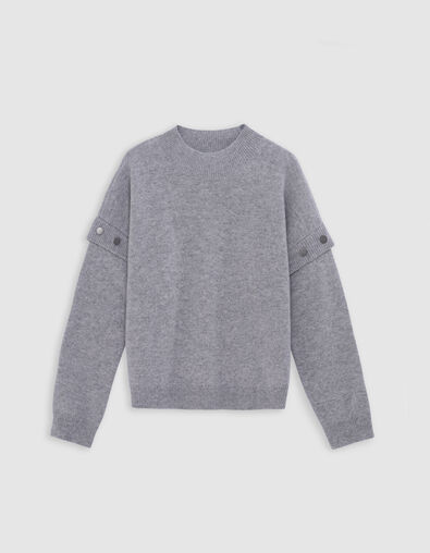 Mujer jersey de punto gris con tachuelas en la sisa - IKKS