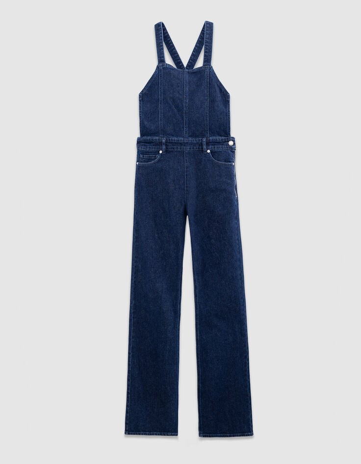 Blauwe tuinbroek in jeans bootcut-model Dames-5
