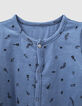 Blauer Strampelanzug mit Rocker-Print aus Biobaumwolle-3