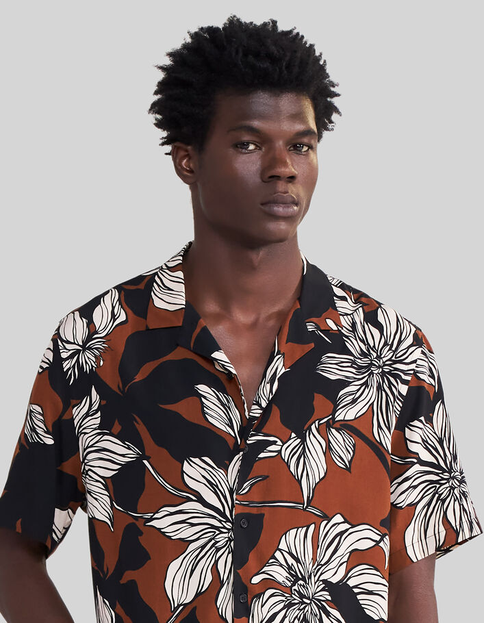 Men’s amber LENZING™ ECOVERO™ XL floral REGULAR shirt - IKKS