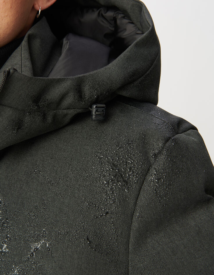 Grijze pufferjas WATERPROOF kap Heren-7