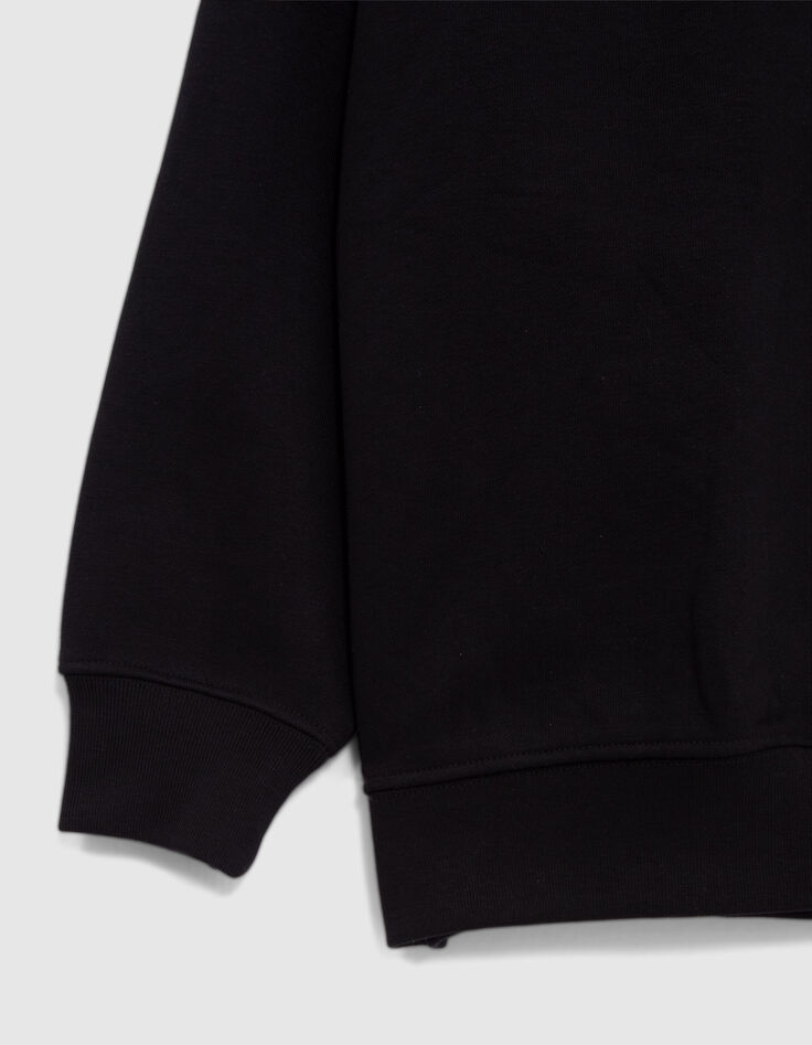 Girls’ black hoodie with white embroidered SMILEYWORLD image-4