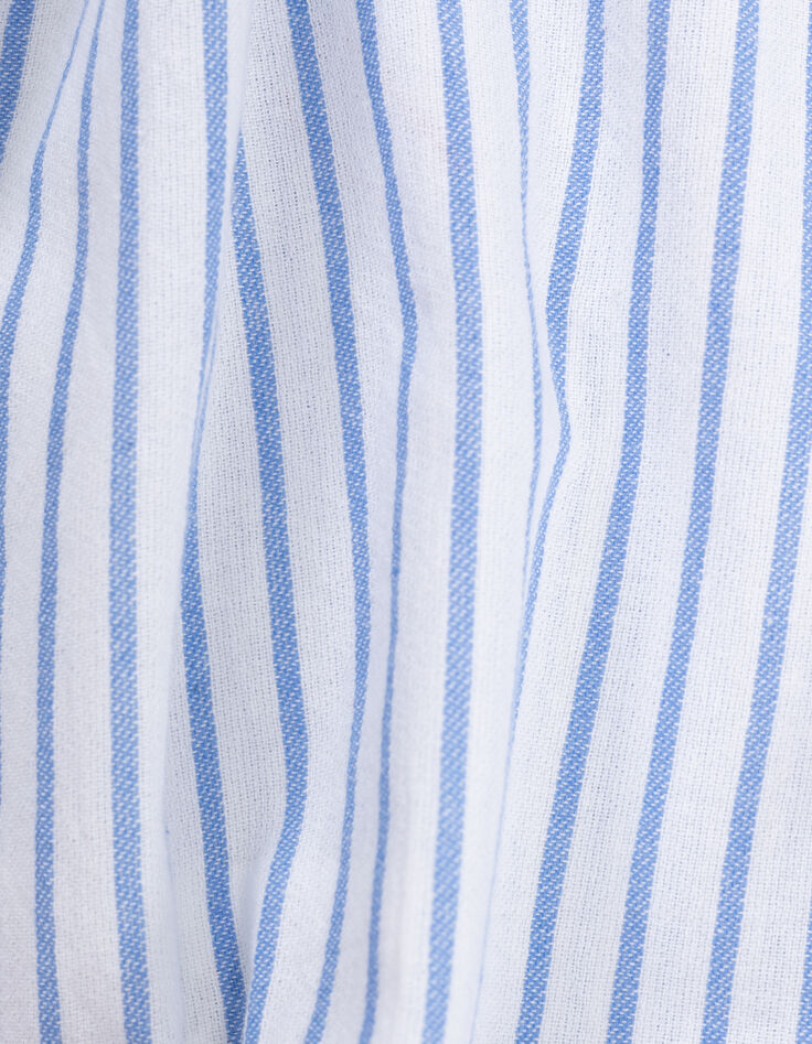 Blouse rayures bleues col dentelle et basque fille-8