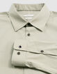 Men’s khaki poplin SLIM shirt-4