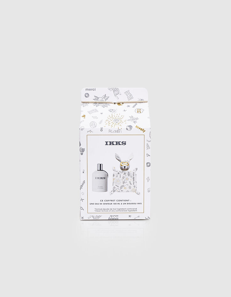 KOFFERTJE BABYPARFUM 100ml MET WIT MET GRIJZE KNUFFEL-7