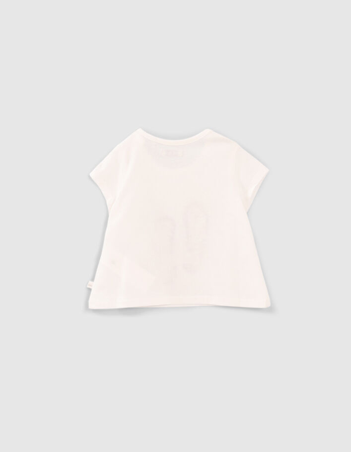 Baby girls' off-white flipflop image T-shirt - IKKS