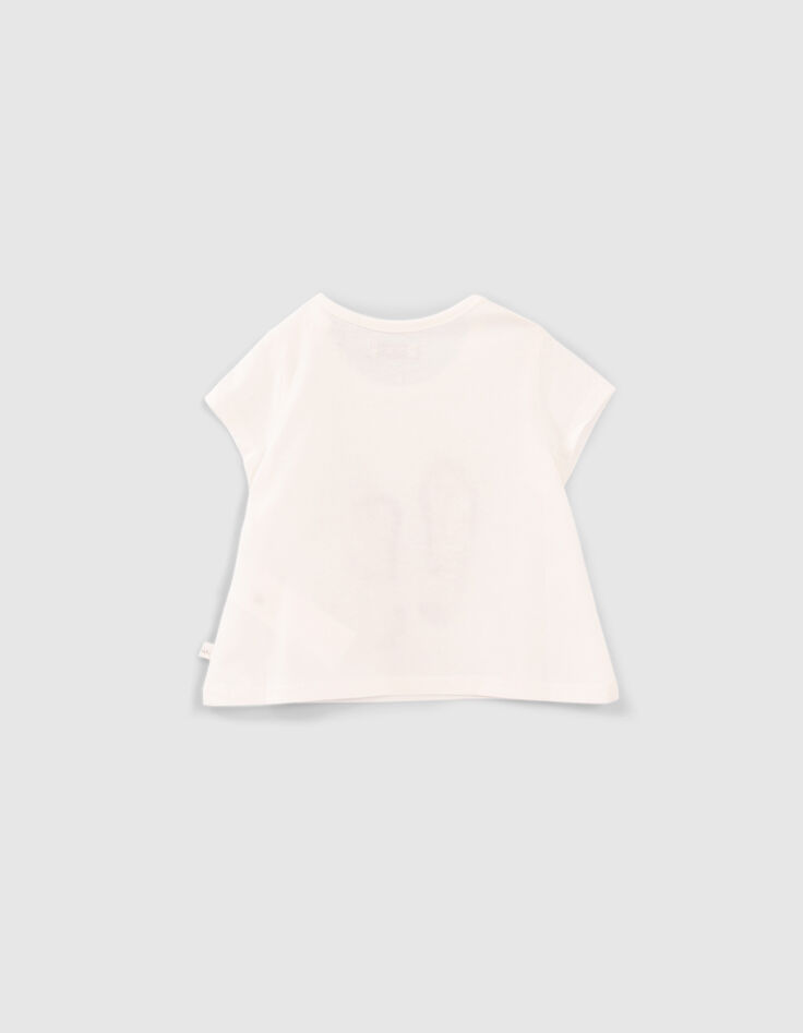 Baby girls' off-white flipflop image T-shirt-2