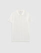 Men&rsquo;s off-white cotton modal polo shirt-6