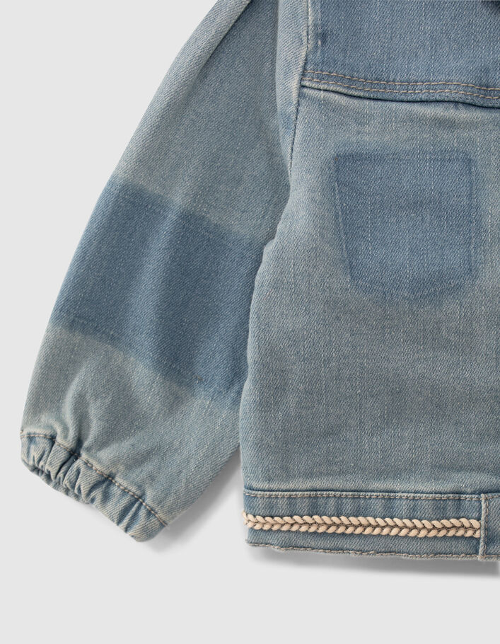 Veste en jean bleue avec décor tresse bébé fille - IKKS