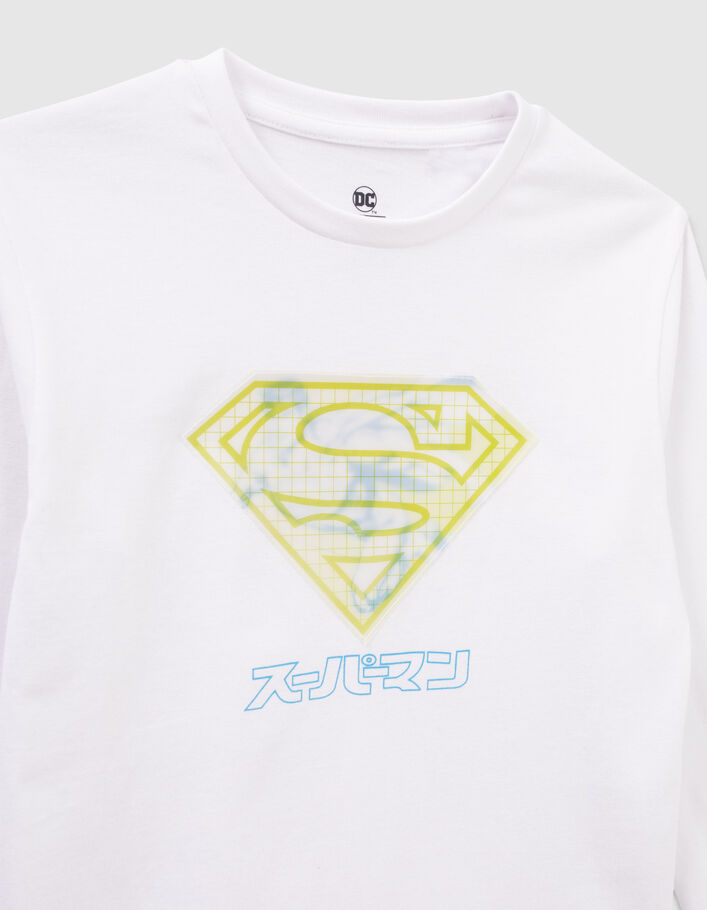 T-shirt blanc visuel lenticulaire SUPERMAN garçon-5