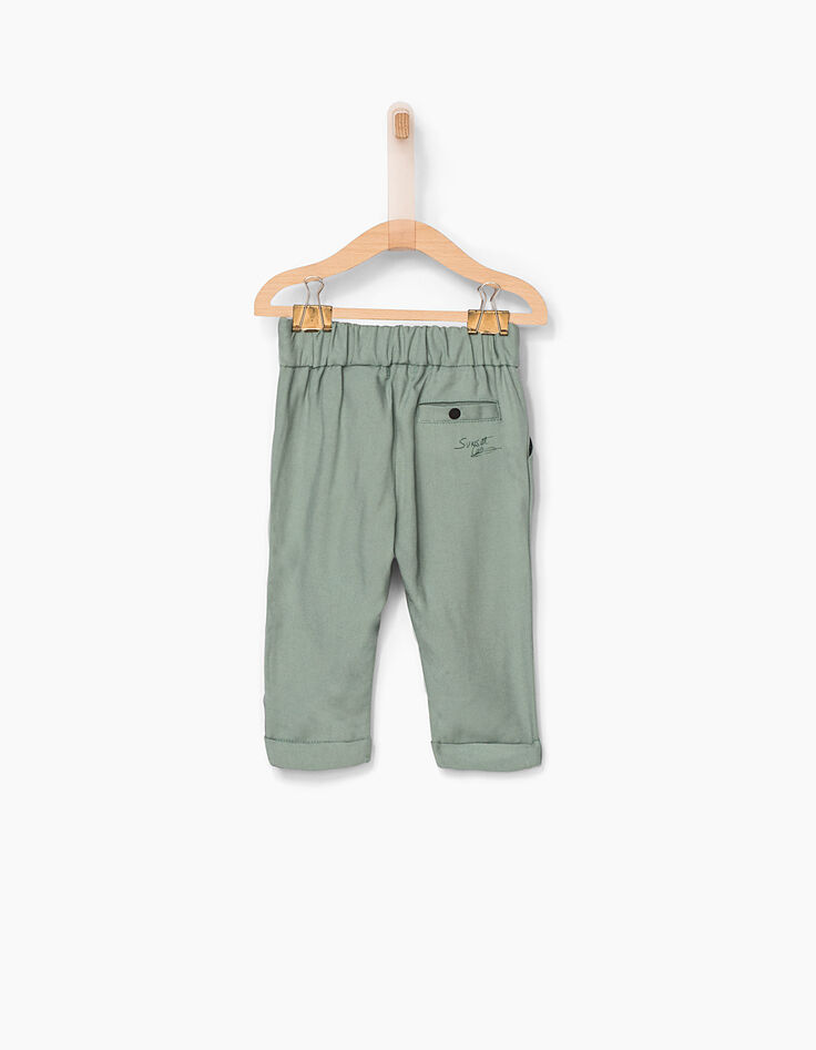 Pantalón caqui claro bolsillos bordados bebé niña-2