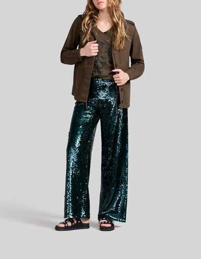 Pantalon de costume malachite tout sequins Femme - IKKS