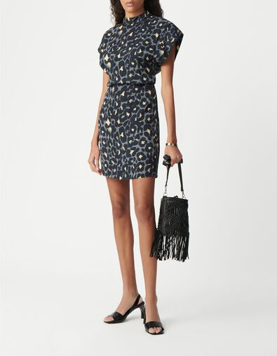 Robe habill&eacute;e grise imprim&eacute; animalier Femme - IKKS