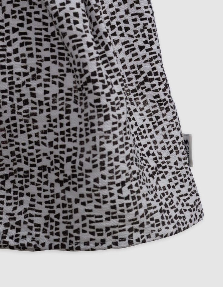 Robe longue noire imprimé graphique fille-6