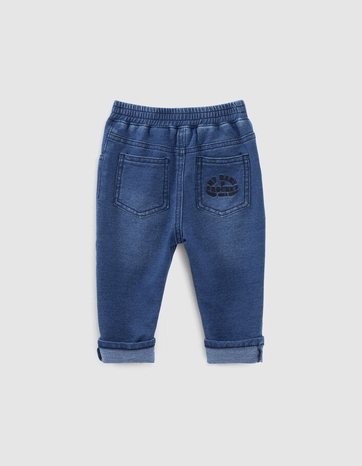 Medium Blue Knitlook-Babyjeans aus Biobaumwolle - IKKS