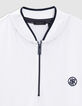 Polo blanc coton bio col zippé garçon-5