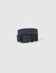 Ceinture noire tressée bleue garçon-1