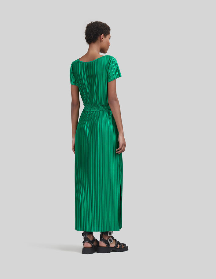 Women’s green pleated long dress - IKKS
