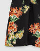 Combinaison en twill noir imprimé bouquet de fleurs femme-4