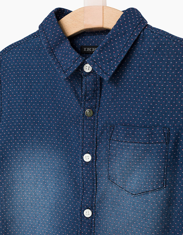 Indigo hemd minimalistische jacquard - IKKS