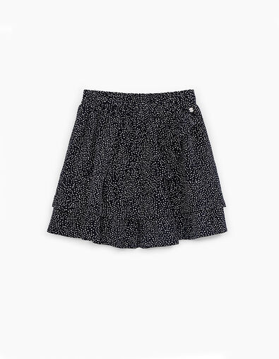 Girls&rsquo; black star print ruffled skirt - IKKS